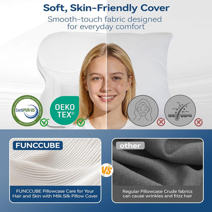 Ivintra contour memory foam pillow in ivory