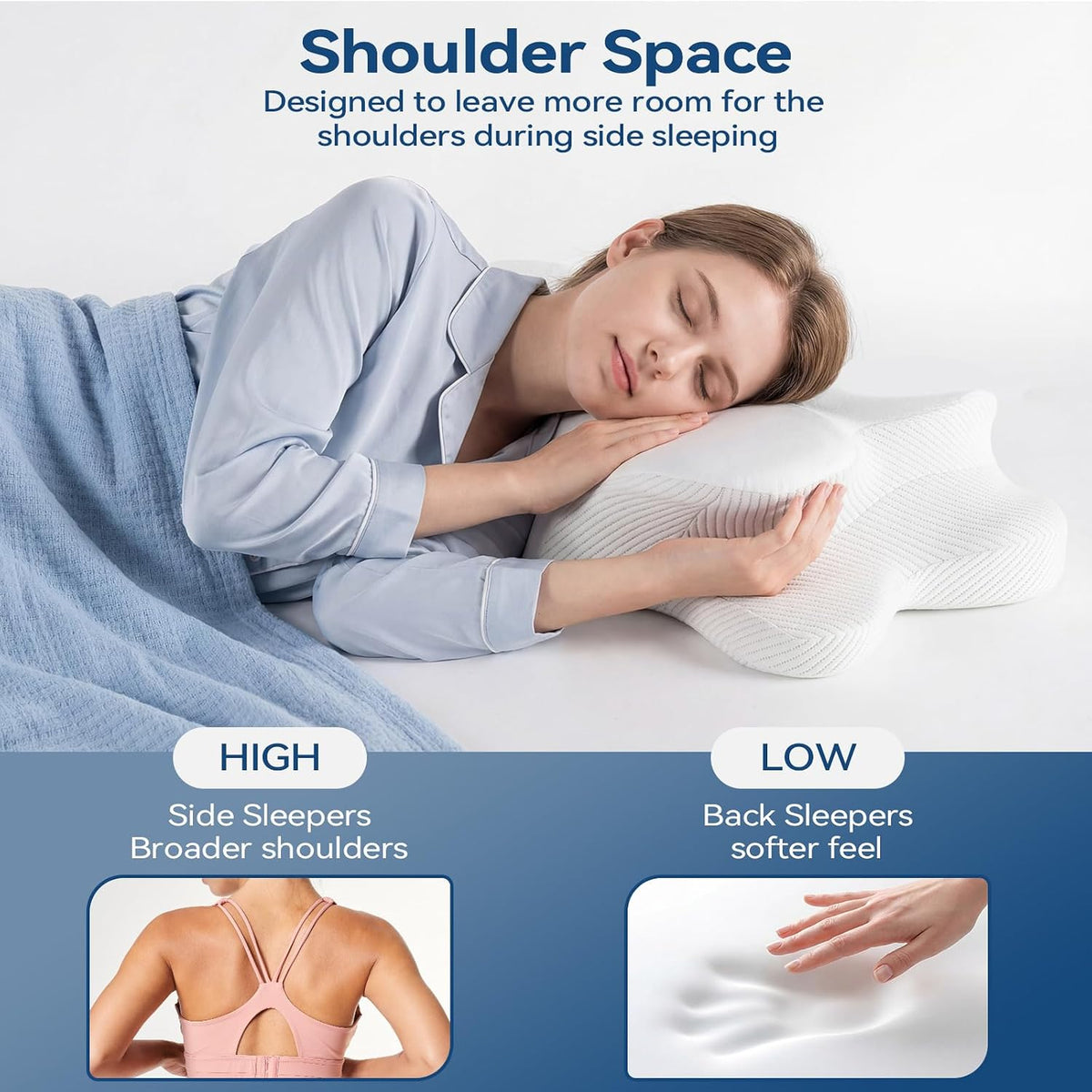 Ivintra contour memory foam pillow in ivory